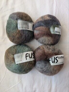 Reynolds Fusion Mohair Blend Yarn Multicolor Brown & Green - 4 Skeins